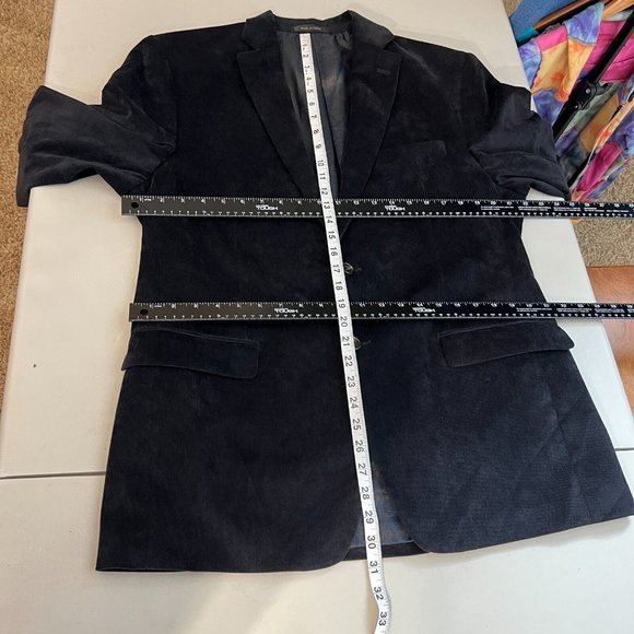 Chaps Sport Coat Blazer Jacket Mens 42R Navy Blue Corduroy Two Button Business - Picture 2 of 11